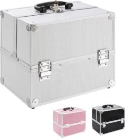 AREBOS Cosmetica Koffer - Beauty Case - Cosmetica Trolley - 15 L - Zilber -Cosmetica Promotiewinkel 1084x1200 1