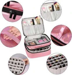 YONO Nagellak Tas - Nagelkoffer Beautycase - Cosmetica Koffer - Manicure Organizer - Roze -Cosmetica Promotiewinkel 1160x1200 9