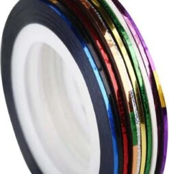 10 Rolletjes Striper 1mm Nail Art Striping Tape / Sparkolia Decoratie Sticker Nagel / Multicolor Gemengde Kleuren -Cosmetica Promotiewinkel 1168x1200 1