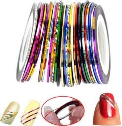10 Rolletjes Striper 1mm Nail Art Striping Tape / Sparkolia Decoratie Sticker Nagel / Multicolor Gemengde Kleuren -Cosmetica Promotiewinkel 1168x1200 2