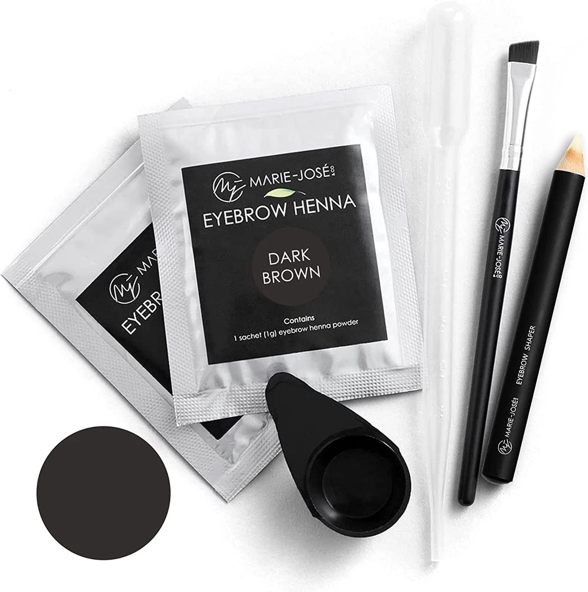 Marie-José & Co Henna Wenkbrauwverf Donkerbruin - Complete Henna Brows Kit - Tattoo Brow Set Voor 20 Paar Wenkbrauwen 3 Marie-José & Co Henna Wenkbrauwverf Donkerbruin - Complete Henna Brows Kit - Tattoo Brow Set Voor 20 Paar Wenkbrauwen
