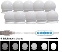 Jumalu Hollywood Spiegellampen – Spiegelverlichting Met 10 LED Lampen – Dimbare Make Up Spiegel Lamp – 4 Meter Kabel -Cosmetica Promotiewinkel 1200x1005 1