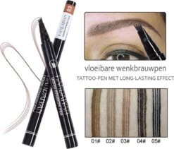 Wenkbrauw Microblade Pen - Tattoo - BRUIN 03 - Watervaste Microblading Wenkbrauwpen - Eyebrow Tattoo Pen - Make Up - 4 Punts Pen -Cosmetica Promotiewinkel 1200x1026 3