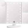 UNIQ Trifold Make Up Spiegel Met LED Verlichting En 2 Vergrootspiegels - Staande Spiegel - 21 LED-lampjes - Op Batterijen En USB (kabel Incl) - Wit -Cosmetica Promotiewinkel 1200x1061 1
