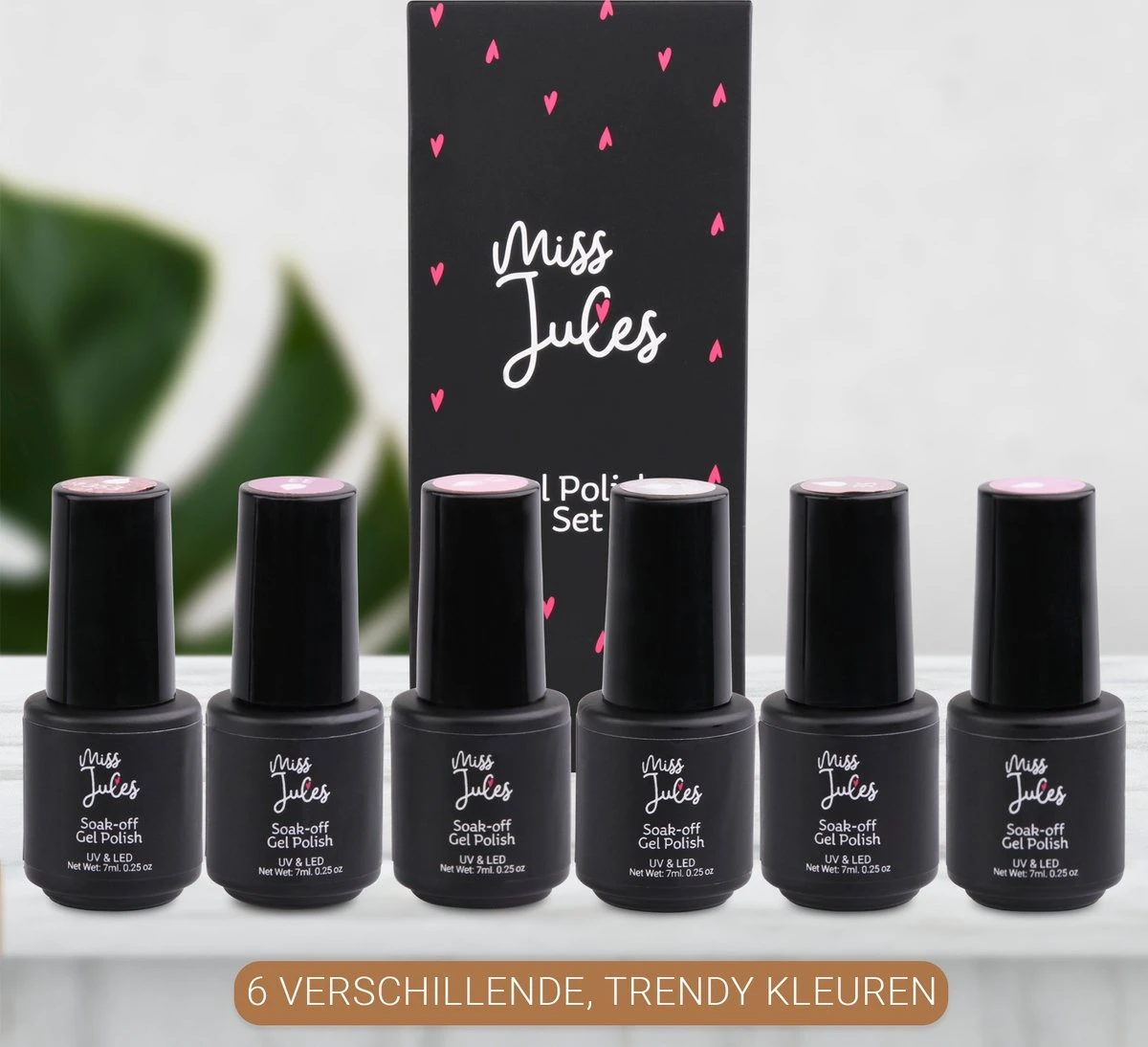Miss Jules - 6-Delige Gellak Starterspakket - Nagellak - Kleur Rood, Zwart & Glitter - Glanzend & Dekkend Resultaat 4 Miss Jules - 6-Delige Gellak Starterspakket - Nagellak - Kleur Rood, Zwart & Glitter - Glanzend & Dekkend Resultaat - Afbeelding 2