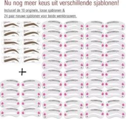Merkloos Wenkbrauw Stempel – Brow Stamp – Stempelset – Make Up – Bruin – Incl. 34 Sjablonen – Incl. Wenkbrauw Borstel – Waterproof - Herbruikbaar - Cadeau Voor Haar -Cosmetica Promotiewinkel 1200x1128 4