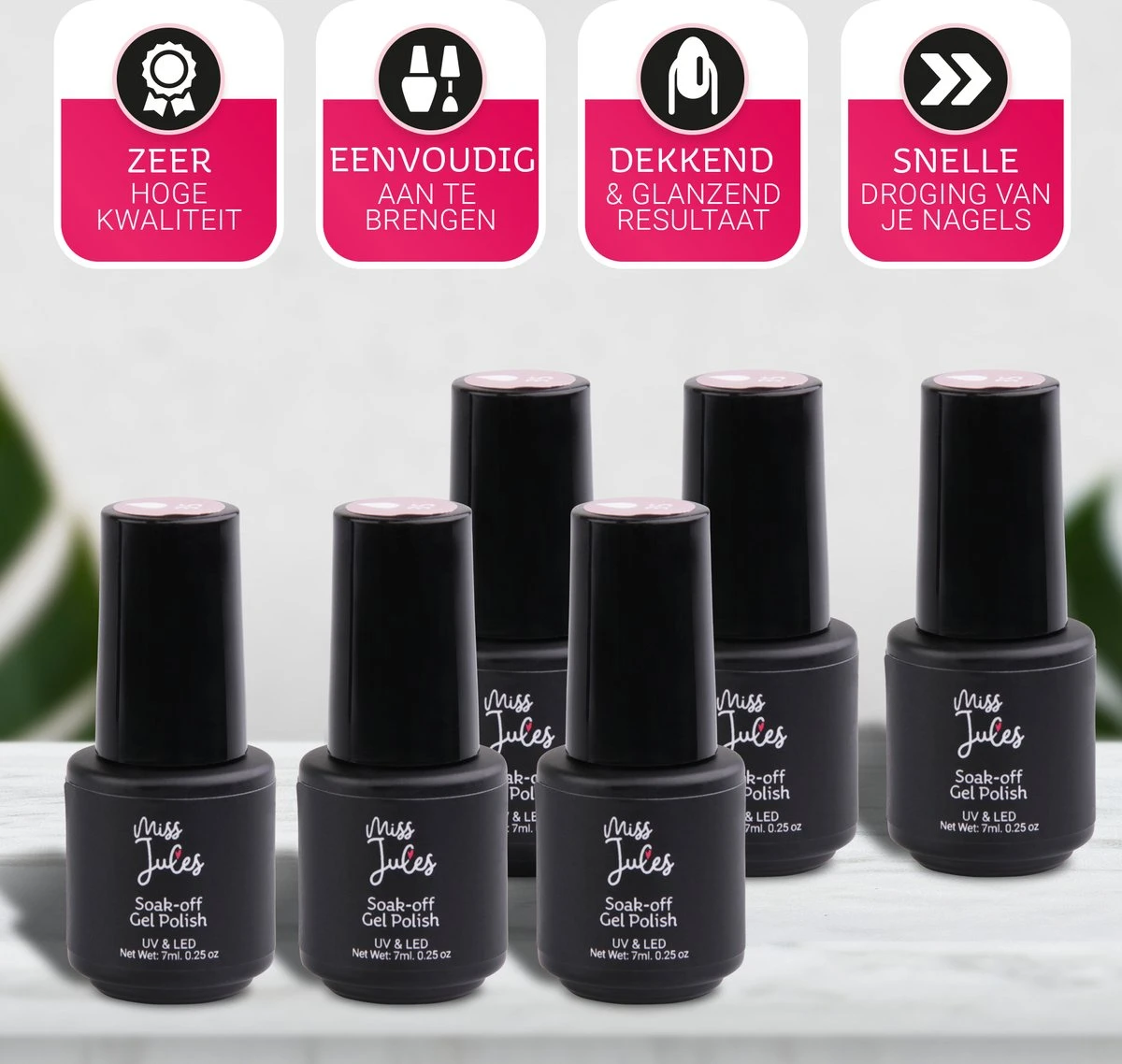 Miss Jules - 6-Delige Gellak Starterspakket - Nagellak - Kleur Rood, Zwart & Glitter - Glanzend & Dekkend Resultaat 5 Miss Jules - 6-Delige Gellak Starterspakket - Nagellak - Kleur Rood, Zwart & Glitter - Glanzend & Dekkend Resultaat - Afbeelding 3