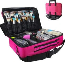 Cosmetica Koffer - Make-up Koffer Met Verstelbare Vakken - Visagie En Nagelstyliste Beauty Koffer - 40x30x14CM - Roze -Cosmetica Promotiewinkel 1200x1146 3