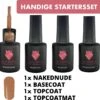 #NAKEDNUDESERIE - Influence Gellac - Nude Gellak - Gellak Nude UV - UV Gellak - Gel Nagellak - Basecoat - Topcoat - Topcoatmat - No Wipe - Startersset - Kado Vrouw - Valentijns Cadeau - Kado Voor Haar - 4 X 10 Ml