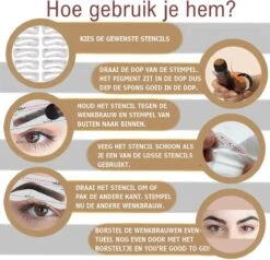 Merkloos Wenkbrauw Stempel – Brow Stamp – Stempelset – Make Up – Bruin – Incl. 34 Sjablonen – Incl. Wenkbrauw Borstel – Waterproof - Herbruikbaar - Cadeau Voor Haar -Cosmetica Promotiewinkel 1200x1158 9