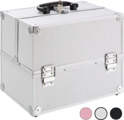 AREBOS Cosmetica Koffer - Beauty Case - Cosmetica Trolley - 15 L - Zilber -Cosmetica Promotiewinkel 1200x1163 5