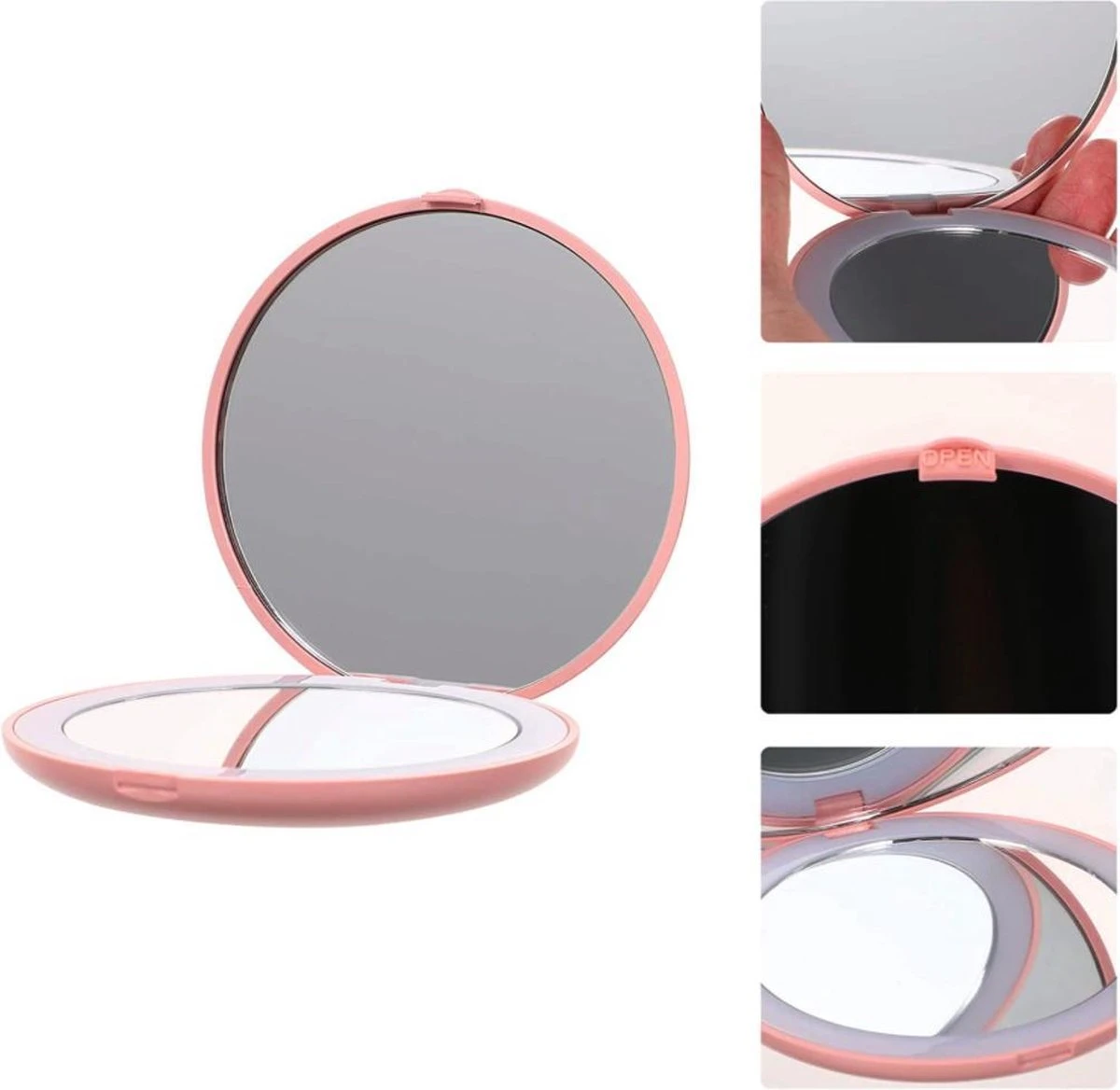 Fritzline© Make-up Spiegel | Compact | Tru-Daylight LED Verlichting | 10x Vergroting | Rond 10 Fritzline© Make-up Spiegel | Compact | Tru-Daylight LED Verlichting | 10x Vergroting | Rond - Afbeelding 8