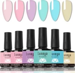 Luneya Gellak - Vivid Vibes Edition - 6-Delige Gellak Starterspakket - Gel Nagellak