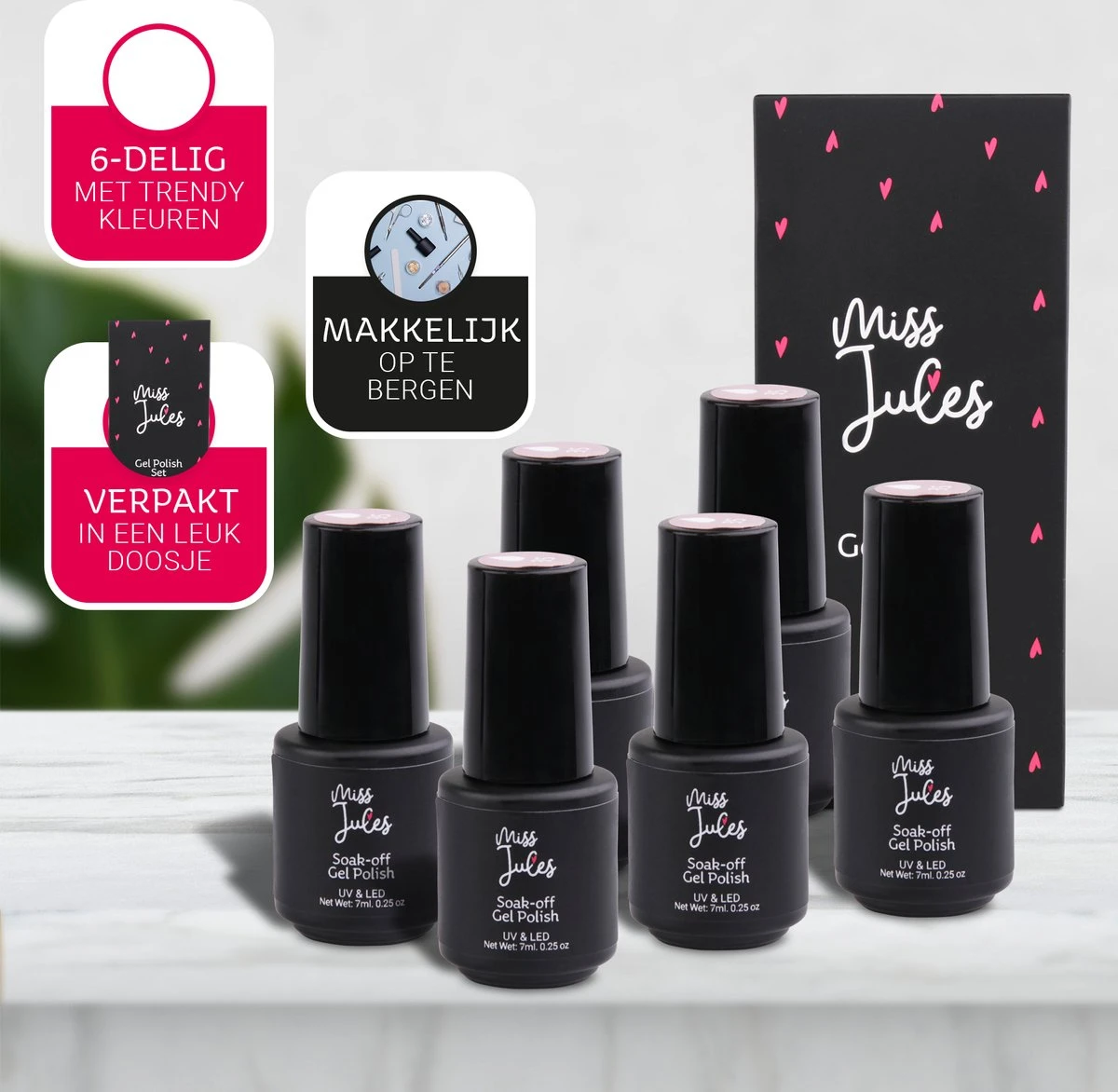 Miss Jules - 6-Delige Gellak Starterspakket - Nagellak - Kleur Rood, Zwart & Glitter - Glanzend & Dekkend Resultaat 12 Miss Jules - 6-Delige Gellak Starterspakket - Nagellak - Kleur Rood, Zwart & Glitter - Glanzend & Dekkend Resultaat - Afbeelding 10