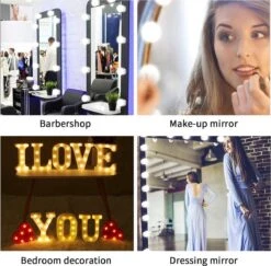 BOTC Hollywood Spiegellampen - 10 Led Spiegellampen Met 3 Lichtmodi En 10 Dimfunctie Voor Make-upspiegel - LUB90101 -Cosmetica Promotiewinkel 1200x1182 7