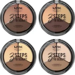 NYX Professional Makeup 3 Steps To Sculpt Face Sculpting Palette - Light 3STS02 - Highlighter En Contouring Make-up - 15 Gr -Cosmetica Promotiewinkel 1200x1192 4