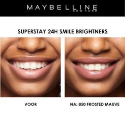 Maybelline SuperStay 24H Smile Brighters Lippenstift - 850 Frosted Mauve - Roze - Langhoudend -Cosmetica Promotiewinkel 1200x1197 2