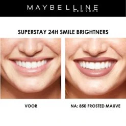 Maybelline SuperStay 24H Smile Brighters Lippenstift - 850 Frosted Mauve - Roze - Langhoudend -Cosmetica Promotiewinkel 1200x1197