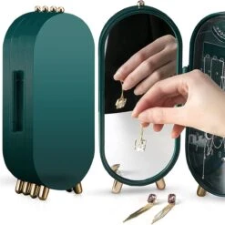 PIXMY® - Groen - Sieradenhouder - Oorbellenrekje - Sieradenrekje - Sieraden Organizer - Sieraden Doos - Sieraden Opbergen -Cosmetica Promotiewinkel 1200x1198 39