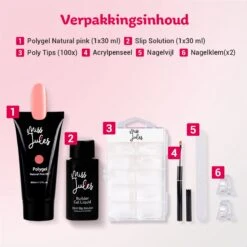 Miss Jules® Polygel Kit - 30 Ml Natural Pink - Polygel Nagels Starterspakket – Polygel Set Incl. Instructievideo (NL) – Polygel Starters Kit -Cosmetica Promotiewinkel 1200x1200 1025