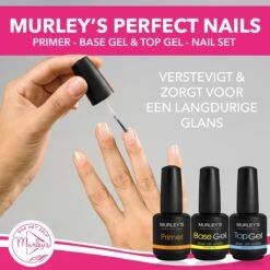 MURLEY’s Primer Base Coat Top Coat 3 In 1 Set Voor Gellak Polygel Acryl Basecoat & Topcoat - 3x 15ml - Gel Nagellak - Gelnagellak - UV / LED Lamp Gelnagels -Cosmetica Promotiewinkel 1200x1200 1056