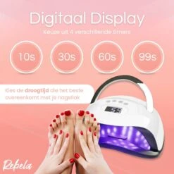 Rebela | Nageldroger | Gelnagels | GEL UV LED Nail Lamp 168w | UV Lamp Gelnagels | Led Nagellamp | Nageldroger | Wit 16 Rebela | Nageldroger | Gelnagels | GEL UV LED Nail Lamp 168w | UV Lamp Gelnagels | Led Nagellamp | Nageldroger | Wit -Cosmetica Promotiewinkel 1200x1200 1145