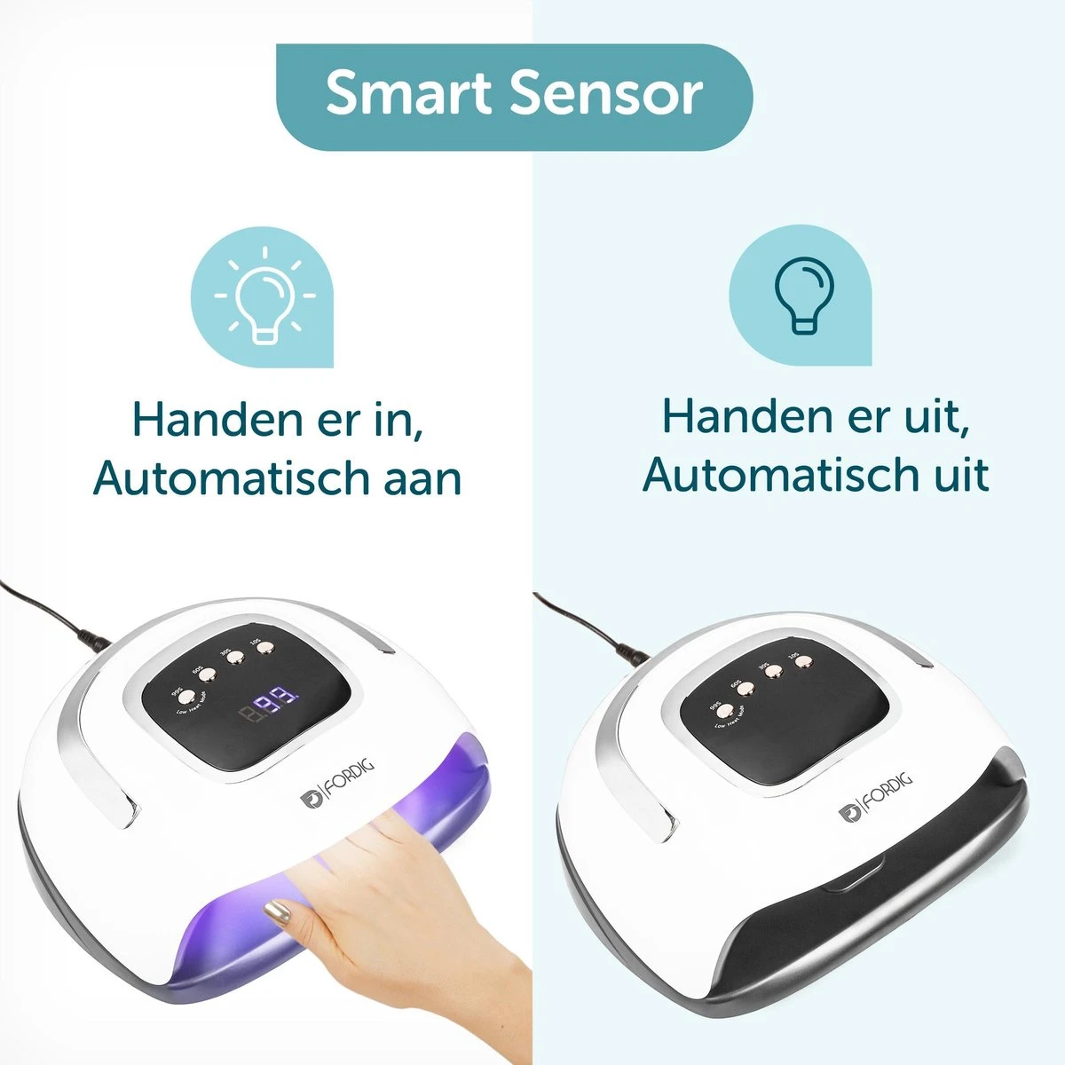 ForDig 220W Professionele Nageldroger Voor Gel Nagels - Nagellak Droger Met UV LED Lamp En Timer Voor Gelnagels - Nageldrogerlamp Met 57 LED Lampjes Voor Nagel Gellak - Geschikt Voor Manicure En Pedicure - Nagellakdroger Hard Gelpolish Builder 5 ForDig 220W Professionele Nageldroger Voor Gel Nagels - Nagellak Droger Met UV LED Lamp En Timer Voor Gelnagels - Nageldrogerlamp Met 57 LED Lampjes Voor Nagel Gellak - Geschikt Voor Manicure En Pedicure - Nagellakdroger Hard Gelpolish Builder - Afbeelding 3