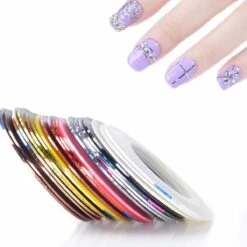 10 Rolletjes Striper 1mm Nail Art Striping Tape / Sparkolia Decoratie Sticker Nagel / Multicolor Gemengde Kleuren -Cosmetica Promotiewinkel 1200x1200 496