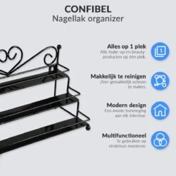 Confibel Nagellak Organizer - Nagellak Flesjes Houder - Essentiële Oliën Organizer - Rek Voor Flesjes - Wanddecoratie - Zwart 21 Confibel Nagellak Organizer - Nagellak Flesjes Houder - Essentiële Oliën Organizer - Rek Voor Flesjes - Wanddecoratie - Zwart -Cosmetica Promotiewinkel 1200x1200 508