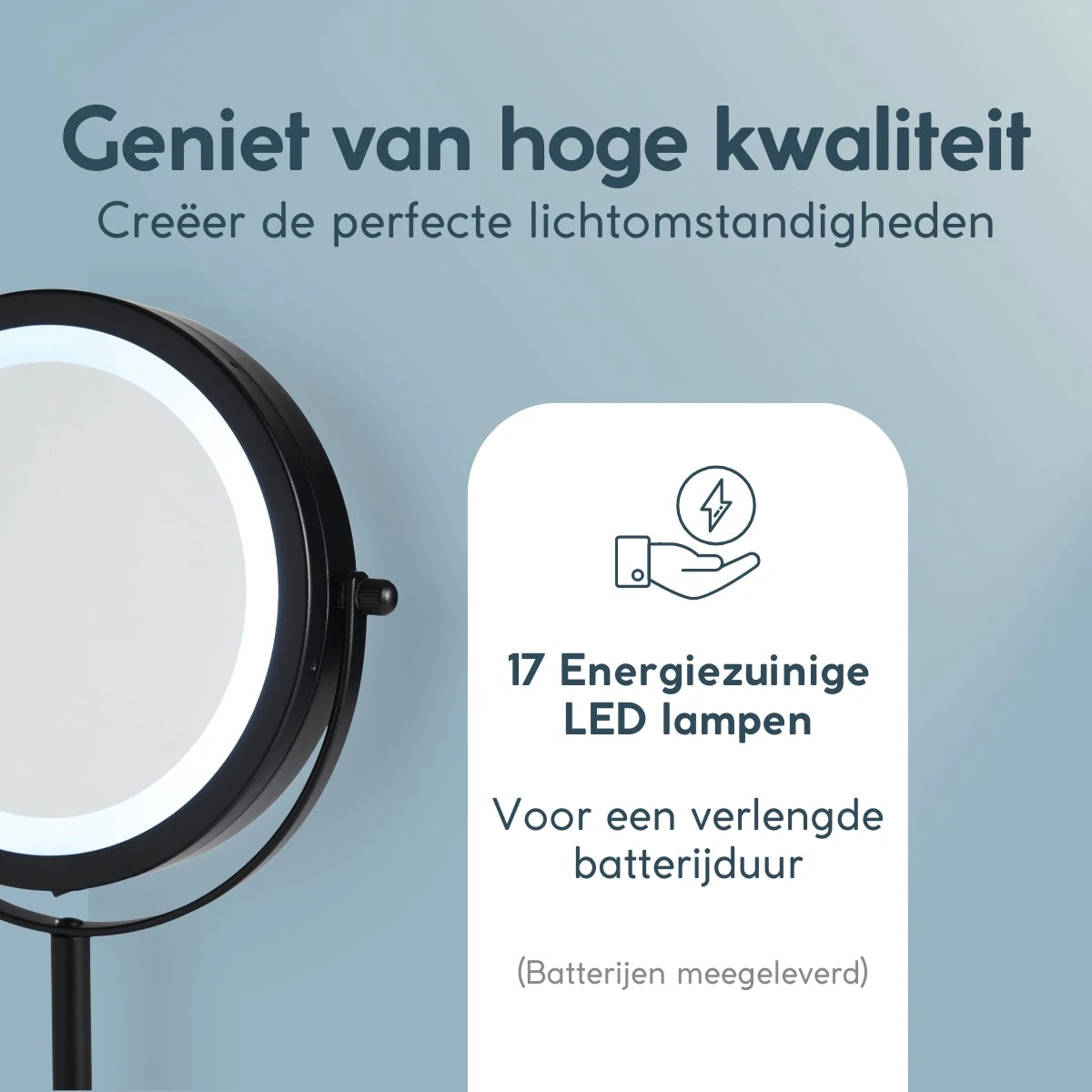 DAY Make-up Spiegel Met Verlichting - LED - 360° Draaibaar - Dubbelzijdig - 5x Vergroting - Scheerspiegel 6 DAY Make-up Spiegel Met Verlichting - LED - 360° Draaibaar - Dubbelzijdig - 5x Vergroting - Scheerspiegel - Afbeelding 4