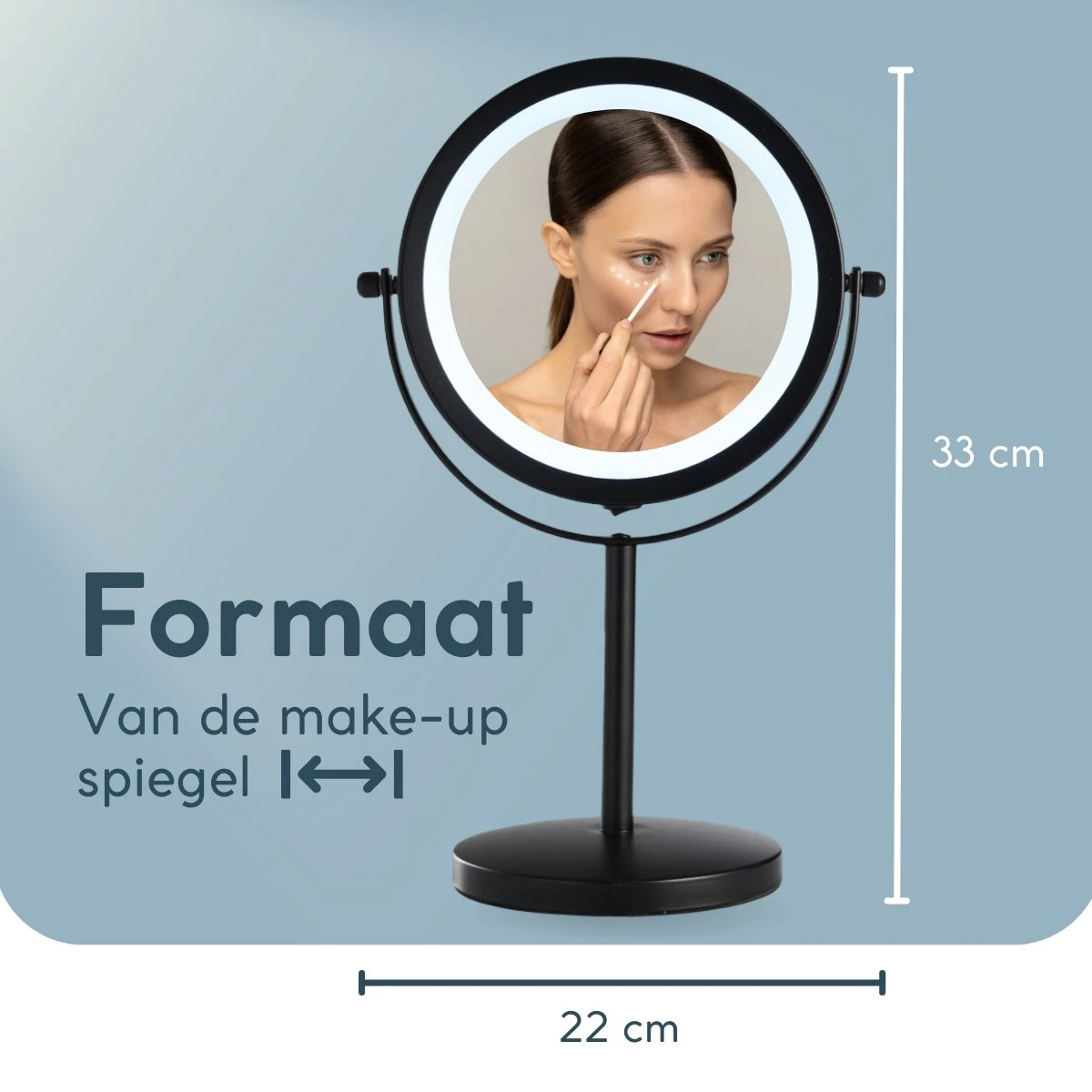 DAY Make-up Spiegel Met Verlichting - LED - 360° Draaibaar - Dubbelzijdig - 5x Vergroting - Scheerspiegel 11 DAY Make-up Spiegel Met Verlichting - LED - 360° Draaibaar - Dubbelzijdig - 5x Vergroting - Scheerspiegel - Afbeelding 9