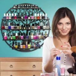 Confibel Nagellak Houder - Nagellak Flesjes Organizer - Essentiële Oliën Organizer - Rek Voor Flesjes - Wanddecoratie - Zwart -Cosmetica Promotiewinkel 1200x1200 708