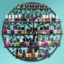 Confibel Nagellak Houder - Nagellak Flesjes Organizer - Essentiële Oliën Organizer - Rek Voor Flesjes - Wanddecoratie - Zwart -Cosmetica Promotiewinkel 1200x1200 709