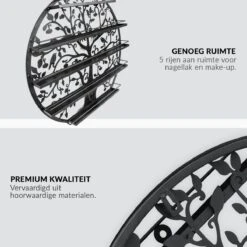 Confibel Nagellak Houder - Nagellak Flesjes Organizer - Essentiële Oliën Organizer - Rek Voor Flesjes - Wanddecoratie - Zwart -Cosmetica Promotiewinkel 1200x1200 711