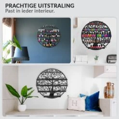 Confibel Nagellak Houder - Nagellak Flesjes Organizer - Essentiële Oliën Organizer - Rek Voor Flesjes - Wanddecoratie - Zwart -Cosmetica Promotiewinkel 1200x1200 714