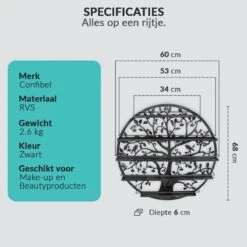 Confibel Nagellak Houder - Nagellak Flesjes Organizer - Essentiële Oliën Organizer - Rek Voor Flesjes - Wanddecoratie - Zwart -Cosmetica Promotiewinkel 1200x1200 715