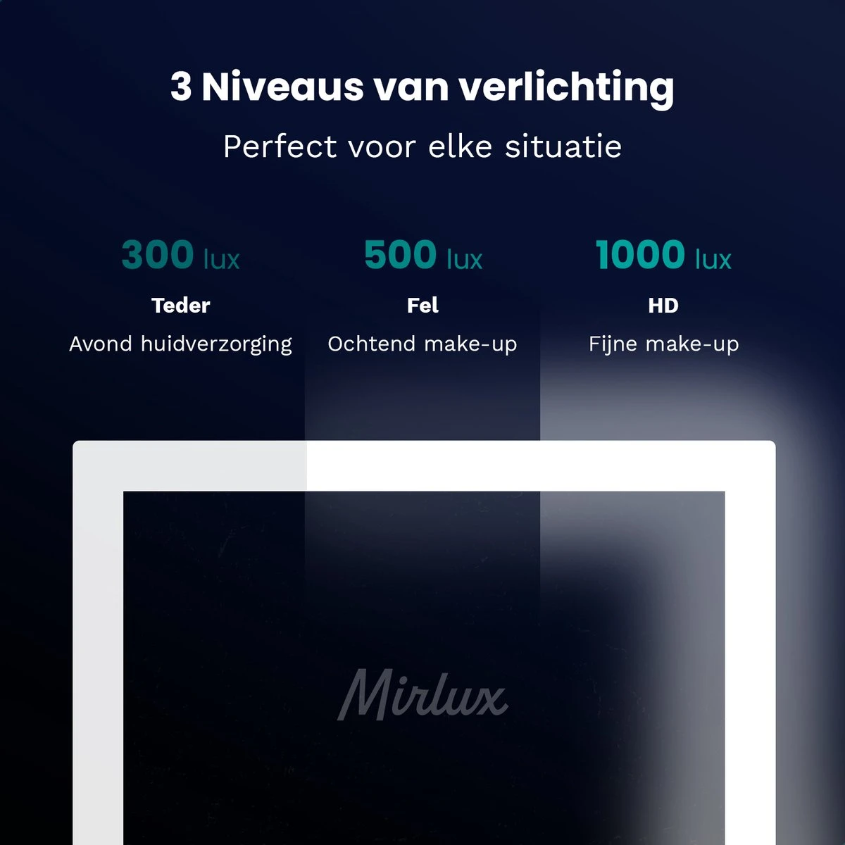 Mirlux Hollywood Spiegel Met Verlichting - Make Up - Visagie - Dimbaar LED Lampen Licht - Zwart 6 Mirlux Hollywood Spiegel Met Verlichting - Make Up - Visagie - Dimbaar LED Lampen Licht - Zwart - Afbeelding 4