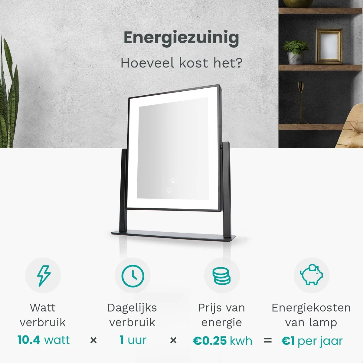 Mirlux Hollywood Spiegel Met Verlichting - Make Up - Visagie - Dimbaar LED Lampen Licht - Zwart 10 Mirlux Hollywood Spiegel Met Verlichting - Make Up - Visagie - Dimbaar LED Lampen Licht - Zwart - Afbeelding 8