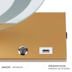Nuvoo Make-up Spiegel - Visagie Spiegel - Hollywood Spiegel - Diameter 50cm - 3 Licht Tinten - Dimbaar - USB Telefoonoplader - Goud 22 Nuvoo Make-up Spiegel - Visagie Spiegel - Hollywood Spiegel - Diameter 50cm - 3 Licht Tinten - Dimbaar - USB Telefoonoplader - Goud -Cosmetica Promotiewinkel 1200x1200 794