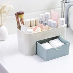 IBright Make-Up Organizer Met Lade - Cosmetica Opbergdoos - Bureau Organizer - Blauw -Cosmetica Promotiewinkel 1200x1200 865