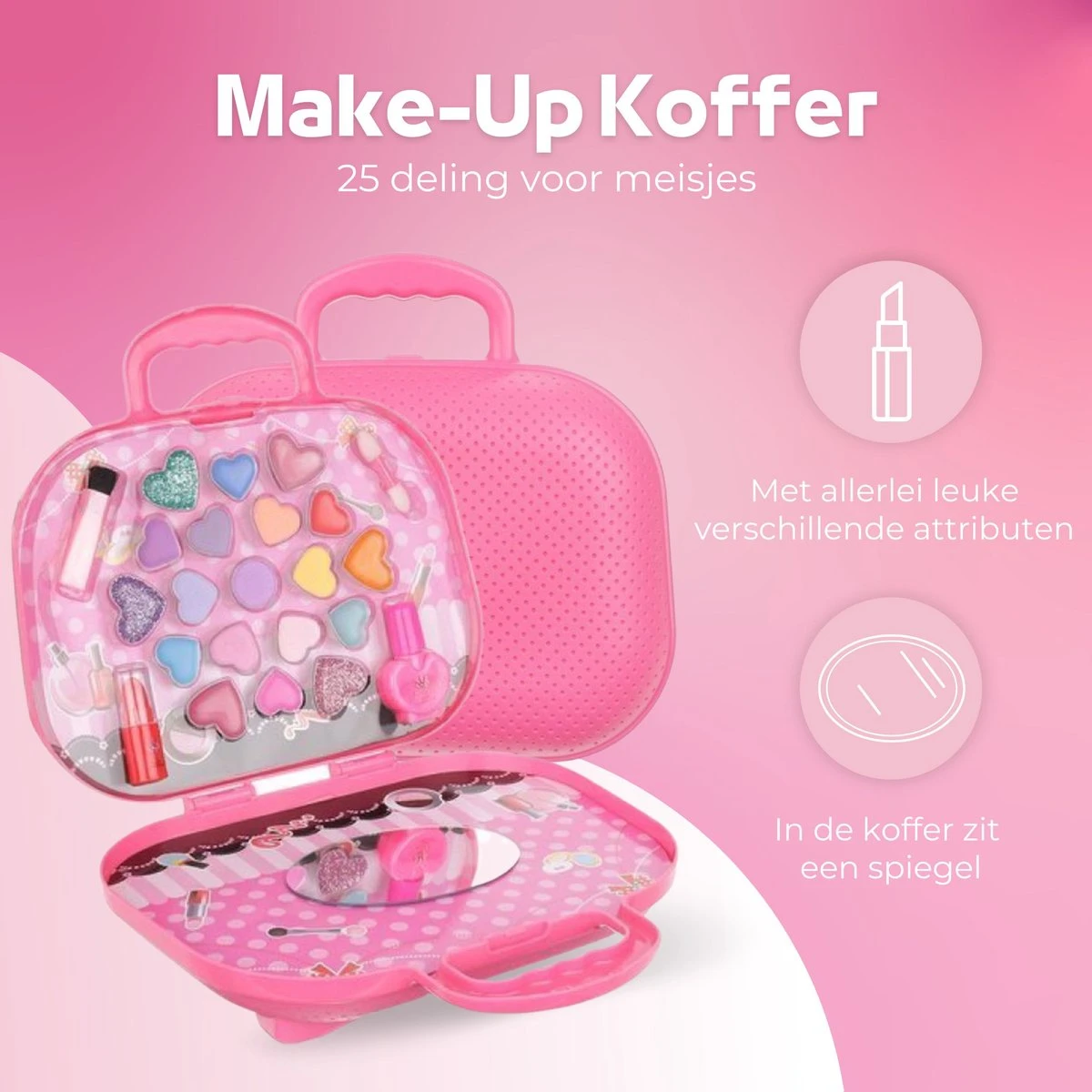 Make Up Koffer 25 Delig - Roze - Make Up Koffer Met Inhoud - Make Up Koffer Meisjes - Make Up Koffer Kinderen - Make Up Set Voor Meisjes 6 Make Up Koffer 25 Delig - Roze - Make Up Koffer Met Inhoud - Make Up Koffer Meisjes - Make Up Koffer Kinderen - Make Up Set Voor Meisjes - Afbeelding 4