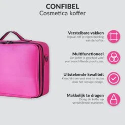 Cosmetica Koffer - Make-up Koffer Met Verstelbare Vakken - Visagie En Nagelstyliste Beauty Koffer - 35x25x11CM - Roze -Cosmetica Promotiewinkel 1200x1200 918