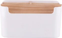 Altom Design Badkamer Orginazer 5-vaks - Gemaakt Van Ecologisch Bamboe - 18 X 14,5 X 9,5 Cm - Wit Bruin - Natura Line - Bamboo - Make-up Opbergbox -Cosmetica Promotiewinkel 1200x743