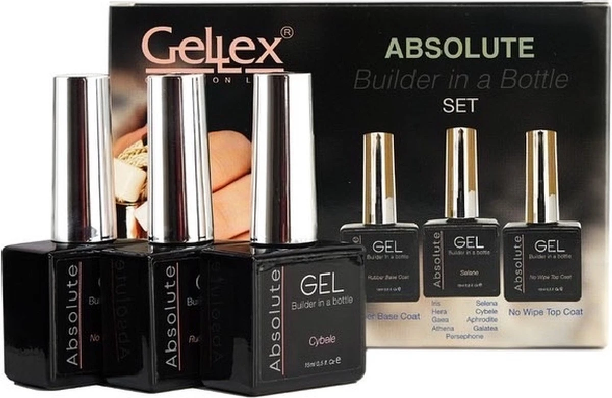 Gellex - SET Absolute Builder Gel In A Bottle "Aphrodite" 15ml - Starterspakket 3x15ml - Gel Nagellakset- Gel Nagels 4 Gellex - SET Absolute Builder Gel In A Bottle "Aphrodite" 15ml - Starterspakket 3x15ml - Gel Nagellakset- Gel Nagels - Afbeelding 2
