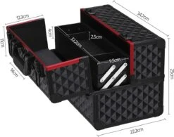 Make-upkoffer, Kapperskoffer, Cosmeticakoffer, Lege Nagelkoffer, Multikoffer, Afsluitbaar Voor Nageldesign/massageolie/fotoapparatuur, 34,7 X 22,2 X 25 Cm , Volledig Zwart HM-YAHEE-411233 -Cosmetica Promotiewinkel 1200x946