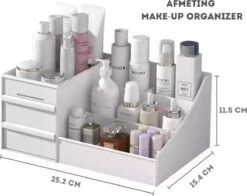 Make-up Organizer - Cosmetica Opbergdoos - Sieraden Bakje - Dames - Wit - Opmaken -Cosmetica Promotiewinkel 1200x953 1