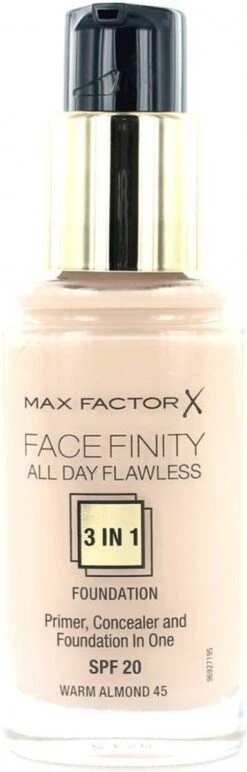 Max Factor Facefinity All Day Flawless 3-in-1 Liquid Foundation - 045 Almond -Cosmetica Promotiewinkel 384x1200 3