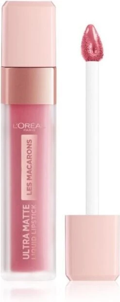 L'Oréal Paris Les Macarons Langhoudende Matte Lipstick - 818 Dose Of Rose – Roze – 6,7 Ml -Cosmetica Promotiewinkel 477x1200 1