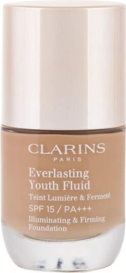 Clarins Everlasting Youth Fluid Illuminating & Firming Foundation - 112 Amber - Foundation - 30 Ml -Cosmetica Promotiewinkel 553x1200