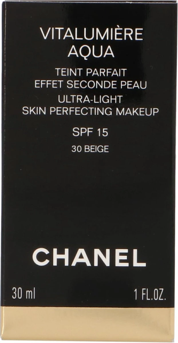 Chanel Vitalumiere Aqua Foundation - 30 Beige - SPF15 - 30 Ml 6 Chanel Vitalumiere Aqua Foundation - 30 Beige - SPF15 - 30 Ml - Afbeelding 4